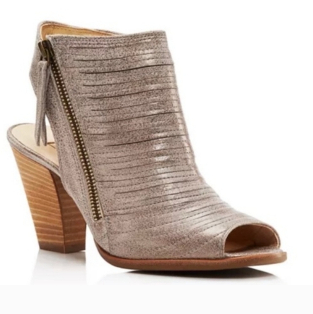Paul Green Cayenne Heel Peep Toe Sandal Metallic Size 8